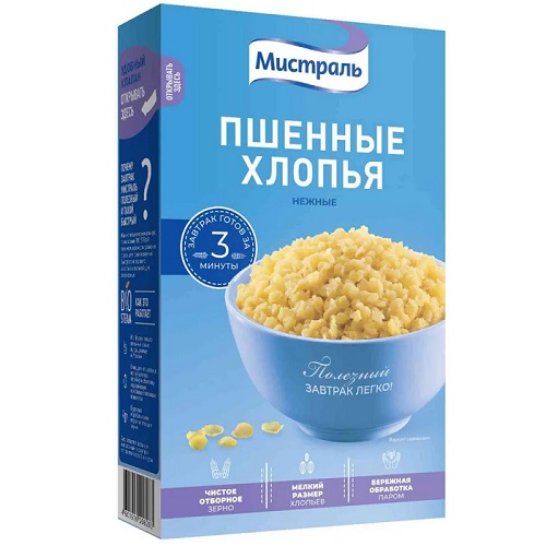 Мистраль хлопья пшенные нежные, 400 гр